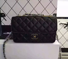 2016 Chanel Flap Shoulder Bag Sheepskin Leather A68022 Black A68022