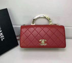 2016 Chanel Flap Tote Bag Original Sheepskin Leather A93076 Red A93076