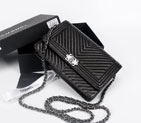 2016 Chanel LE Boy A33815 Sheepskin Leather Flap Shoulder Bags Black with Silver A33815