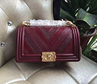 2016 Chanel LE Boy Flap Shoulder Bag Original Leather A67086 Claret