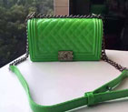 2016 Chanel LE Boy Flap Shoulder Bag Original Patent Leather A67086 Apple Green