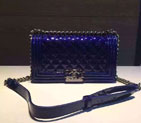 2016 Chanel LE Boy Flap Shoulder Bag Original Patent Leather A67086 Blue