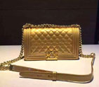 2016 Chanel LE Boy Flap Shoulder Bag Original Patent Leather A67086 Champagne