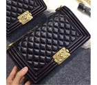 2016 Chanel LE Boy Flap Shoulder Bag Original Sheepskin Leather A67086 Black