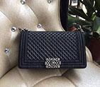 2016 Chanel LE Boy Flap Shoulder Bag Original denim A67086 Black with Silver hardware