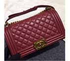 2016 Chanel LE Boy Flap Shoulder Bag Original sheepskin Leather A67086 Burgundy