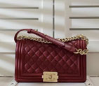 2016 Chanel LE Boy Flap Shoulder Bag Original sheepskin Leather A67086 Burgundy