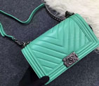 2016 Chanel LE Boy Flap Shoulder Bag Original sheepskin Leather A67086 Green