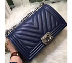 2016 Chanel LE Boy Flap Shoulder Bag Original sheepskin Leather A67086 Royalblue