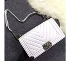 2016 Chanel LE Boy Flap Shoulder Bag Original sheepskin Leather A67086 White