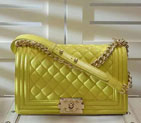 2016 Chanel LE Boy Flap Shoulder Bag Original sheepskin Leather A67086 Yellow