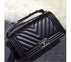 2016 Chanel LE Boy Flap Shoulder Bag Original sheepskin Leather A92058 Black A92058