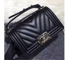 2016 Chanel LE Boy Flap Shoulder Bag Original sheepskin Leather A92059 Black A92059