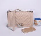 2016 Chanel LE Boy Flap Shoulder Bag Sheepskin Leather A67086 Apricot