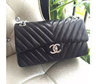 2016 Chanel Latest 2.55 Series Flap Bag Black Original Sheepskin Leather 1112B Silver hardware 1112B