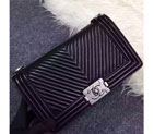 2016 Chanel Le Boy Flap Shoulder Bag A92493 Black A92493