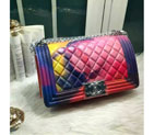 2016 Chanel Le Boy Flap Shoulder Bag Original Sheekskin Leather A67086