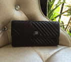 2016 Chanel Matelasse Bi-Fold Wallet Original Sheekskin Leather A82255 Rose A82255