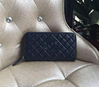 2016 Chanel Matelasse Zip Around Wallet Blue Original Caviar leather A50097 Gold A50097