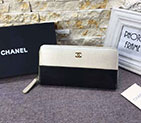 2017 Chanel Matelasse Zip Around Wallet White Original Caviar Leather and Black velvet A31104 A31104