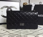 2016 Chanel Original Glazed Crackled Leather Classic Flap Bag A28668 Black