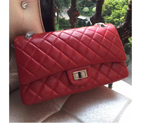 2016 Chanel Original Glazed Crackled Leather Classic Flap Bag A28668 Red