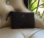 2016 Chanel Original Leather Zip Around Coin Purse A82258 Black A82258