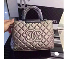 2016 Chanel Sheepskin Leather Tote shoulder Bag A66066 Gold A66066