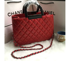 2016 Chanel Tote shoulder Bag Sheepskin Leather A8178 Red A8178