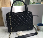 2016 Chanel Tote shoulder Bag Sheepskin Leather A8181 Black A8181