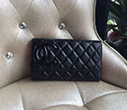 2016 Chanel Tri-Fold Wallet Original Calfskin Leather A46645 Black A46645
