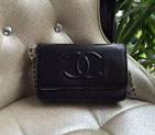 2016 Chanel WOC A33814 Black Original Caviar Leather Mini Flap Bag Gold A33814