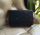 2016 Chanel WOC A33814 Blue Original Caviar Leather Mini Flap Bag Gold A33814