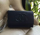 2016 Chanel WOC A33814 Blue Original Caviar Leather Mini Flap Bag Silver A33814