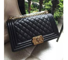 2016 LE Boy Chanel Flap Shoulder Bag Original Caviar Leather A67086 Black Silver