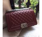 2016 LE Boy Chanel Flap Shoulder Bag Original Caviar Leather A67086 Claret