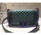 2016 LE Boy Chanel Flap Shoulder Bag Original Deer Leather A67086 Green