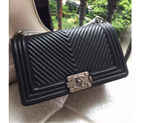 2016 LE Boy Chanel Flap Shoulder Bag Original Fetal cowhide Leather A67086 Black