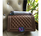 2016 LE Boy Chanel Flap Shoulder Bag Original Goatskin Leather A67086 Bronze