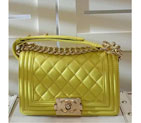 2016 LE Boy Chanel Flap Shoulder Bag Original Sheepskin Leather A67085 Yellow A67085