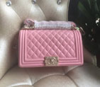 2016 LE Boy Chanel Flap Shoulder Bag Original Sheepskin Leather A67086 Pink