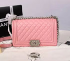 2016 LE Boy Chanel Flap Shoulder Bag Original Sheepskin Leather A67086 Pink