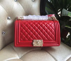 2016 LE Boy Chanel Flap Shoulder Bag Original Sheepskin Leather A67086 Red
