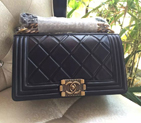 2016 LE Boy Chanel Flap Shoulder Bag Original leather A67086 Black