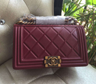 2016 LE Boy Chanel Flap Shoulder Bag Original leather A67086 Claret