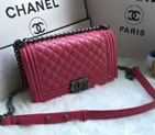 2016 LE Boy Chanel Flap Shoulder Bag Sheekskin Leather A67086 Rose with Silver