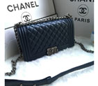 2016 LE Boy Chanel Flap Shoulder Bag Sheekskin Leather A67086 Royalblue with Silver