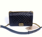2016 LE Boy Chanel Flap Shoulder Bag Sheepskin Leather A67086 Black with Bronze