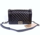 2016 LE Boy Chanel Flap Shoulder Bag Sheepskin Leather A67086 Black with Silver