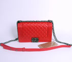 2016 LE Boy Chanel Flap Shoulder Bag Sheepskin Leather A67086 Red with Silver